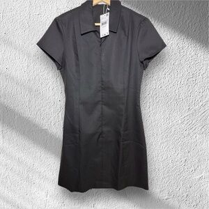 Mango Black Tailored Shirt Dress | Minimalist, Work/Chic Style | Size S NWT